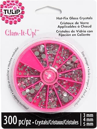 TULIP Iron On Crystals & Gems 23123 Ioc Medct 300 Clear Carousel, 300-Pack, As Detailed