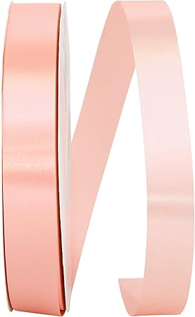 Reliant Ribbon Single Face Satin Allure Sfs Ribbon, 7/8 Inch X 100 Yards, Coral Rose