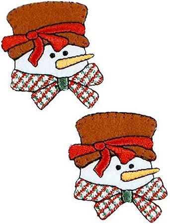 Expo International Christmas Snowman with Hat Iron-on Applique Trim Embellishment, Multi-Color, 2-Pack