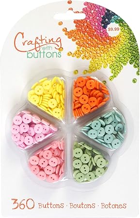 Blumenthal Lansing , 360pc, Yellow, Orange, Blue, Green, Light Pink Assorted Craft and Sewing Buttons