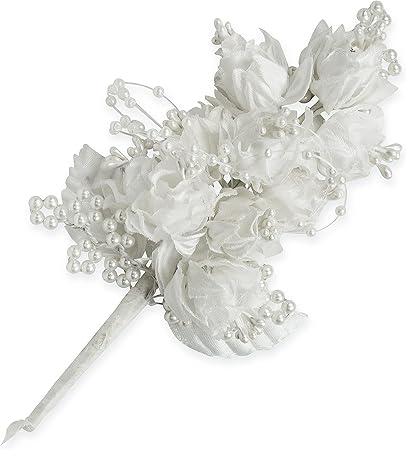 Expo International Vintage Bridal Tulip with Pearls Spray | White