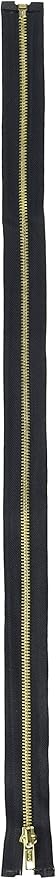 Coats Thread & Zippers F2522-BLK Heavyweight Brass Separating Metal Zipper, 22