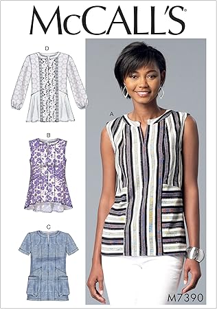 McCall's Patterns Misses Split-Neck/Seam-Detail Tops