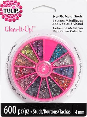 Tulip Glam-It-Up Iron-On Studs, 600-Pack, Assorted Colors