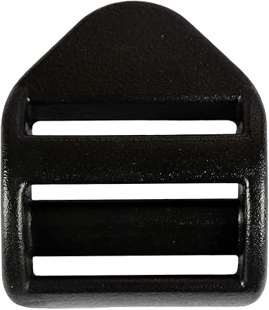 Strapworks 3/4 Inch Plastic Strap Adjuster Buckles - Black Slider Lock Double Adjust Buckle Great for Backpack and Utility Straps - 25 Pack (Model: PLH-SAJ-034-DAD-BLK-25P)