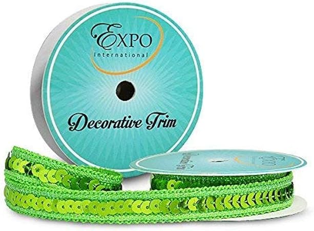 Expo InternationalZali Sequin with Sparkle Edge Trim Spool | Lime | (3 yard spool)