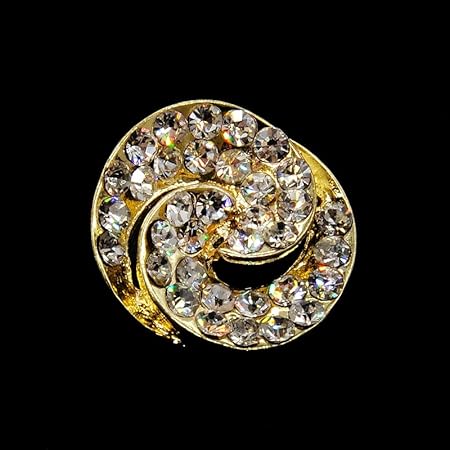 Rhinestone Button BRB-111, 3/4-Inch Gold Resin Base Button, Each Carded