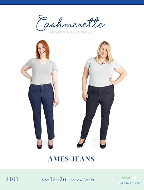 Ames Jeans Sewing Pattern by Cashmerette Patterns: Sizes 12-28