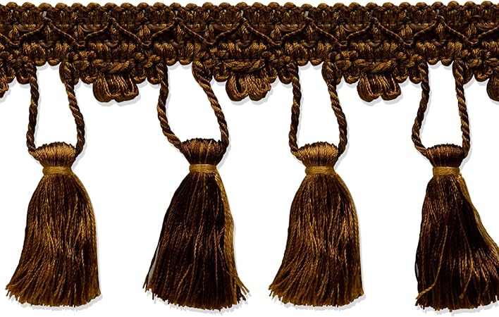 Trims by the Yard 5 Yards of Conso Tassel Fringe Trim, Brown Multi