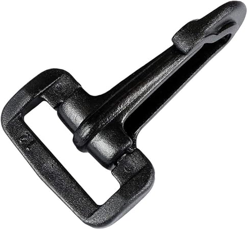 Strapworks 1 Inch Plastic Swivel Snap Hooks - Black Heavy Duty Swivel Clip Lobster Clasps - 10 Pack