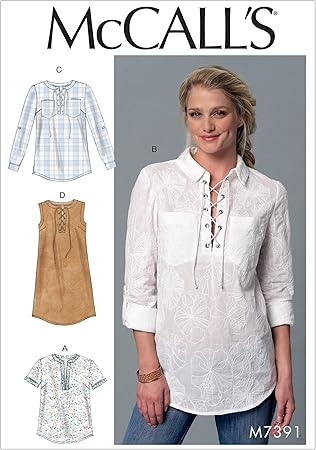 McCall's Patterns Misses' Laced or Split-Neck Tops and Dress