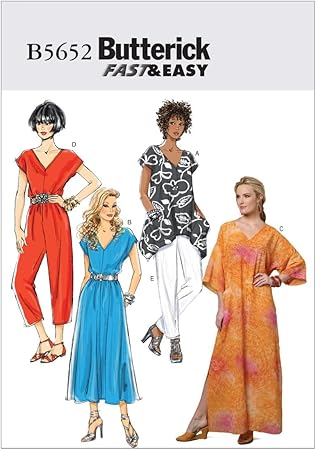 BUTTERICK PATTERNS B5652 Misses' Top, Dress, Caftan, Jumpsuit and Pants, Size Y (XSM-SML-MED)