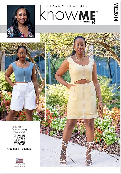 Know Me Misses' Dress, Crop Tops and Bermuda Shorts Sewing Pattern Packet by Duana M. Chandler, Design Code ME2014, Sizes 8-10-12-14-16