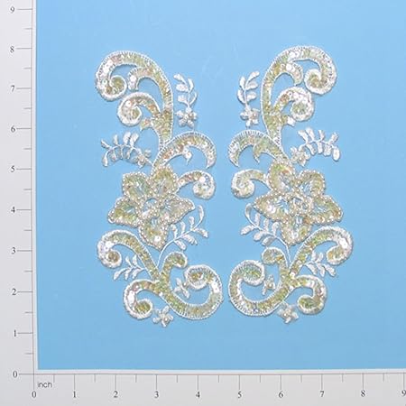 Expo International Vintage Trailing Flower Lace Applique/Patch 2 Pack 7