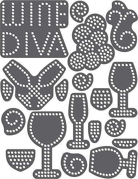 Rhinestone Genie Wine Diva Magnetic Rhinestone Template, Black