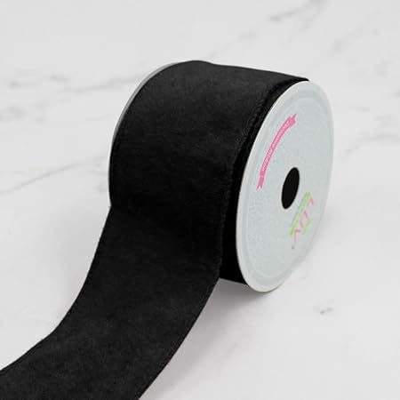 LUV Ribbons Classic Velvet Ribbon, Black