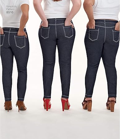 Simplicity Women's Average, Slim, and Curvy Fit Jeans Sewing Patterns by Mimi G Style, Sizes 6-14