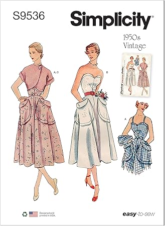 Simplicity Misses' Bolero and Sun Dress Sewing Pattern Kit, Code S9535, Sizes 6-8-10-12-14, Multicolor