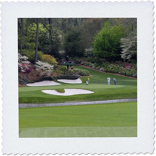 3dRose qs_48684_1 Augustas Amen Corner Golf Course Where Dreams are Made and Lost Quilt Square, 10 by 10-Inch