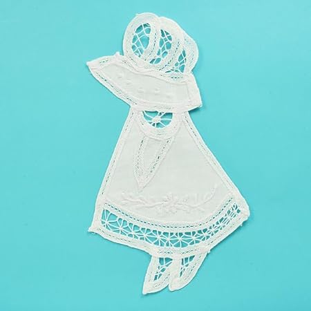 Expo International Battenburg Lace Sunbonnet Sue Patch Applique, White