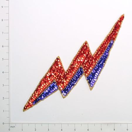 Expo International Lightning Bolt Sequin Patches/Appliques, Red/Purple