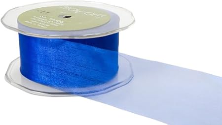 May Arts 1-Inch Wide Ribbon, Royal Blue Sheer