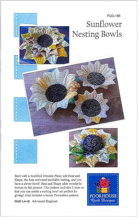 Poorhouse Quilt Designs Sunflower Nesting Bowls Pattern