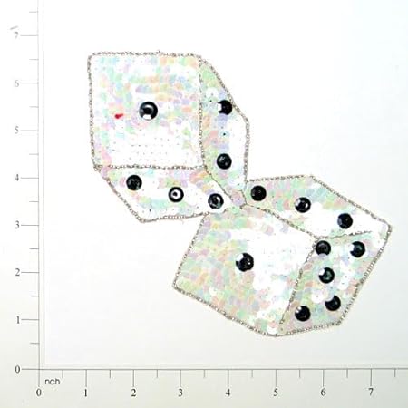 Expo International Dice Sequin Patches/Appliques, Multi Colors