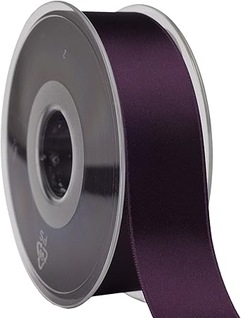 03525/25-097 Swiss Satin Ribbon, Plum, 1