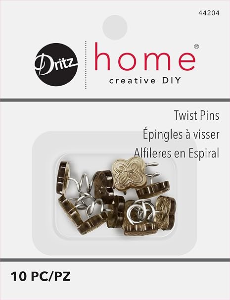 Dritz Home 44204 Twist Pins with Decorative Heads, Smoke Tint (10-Piece)