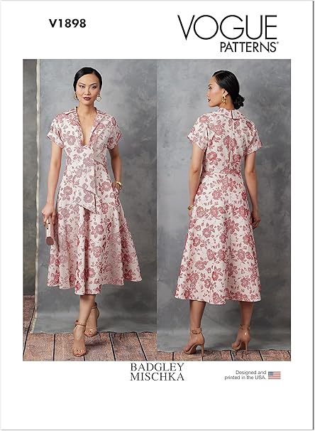 Vogue Misses' Dress Sewing Pattern Kit by Badgley Mischka, Design Code V1898, Sizes 16-18-20-22-24