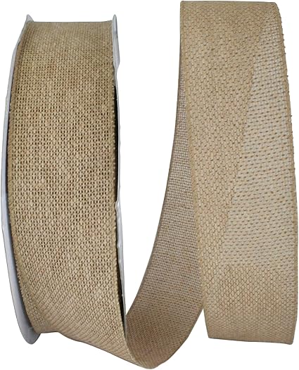 Reliant Ribbon 92694W-750-40K Burlap Value Wired Edge Ribbon, 2-1/2 Inch X 50 Yards, Natural