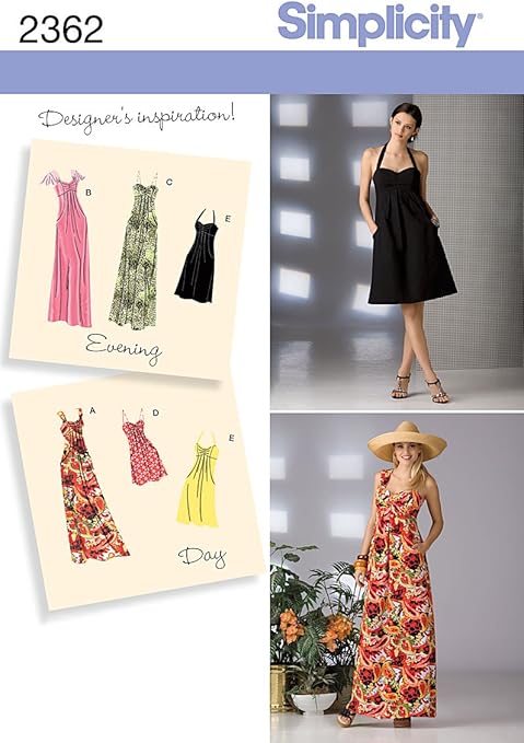 Simplicity Sewing Pattern 2362 Misses' Day to Evening Dresses, R5 (14-16-18-20-22)