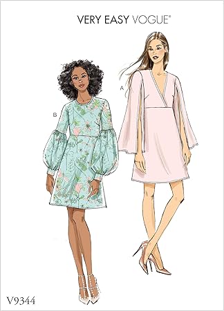 Vogue V9344A5 Very Easy Women's Fitted Dress Sewing Patterns, Sizes 6-14