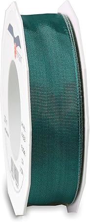 Morex Ribbon Acetate Lyon (Wired) Ribbon, 1 inch x 27 Yards, Malachite, 46425/25-736