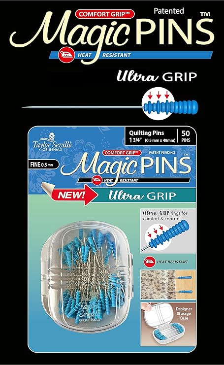 Taylor Seville Magic Pin Ultra Grip Quilting Fine 50pc