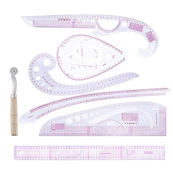 Exceart 1 Set 7pcs Sewing Ruler Set Plastic Multifunction Ruler Tools DIY Clothing Drawing Template Supplies