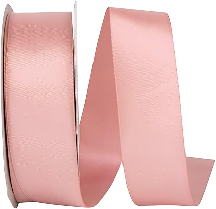 Reliant Ribbon Double Face Df Satin - Bridal Colors Ribbon, 1-1/2 Inch X 50 Yards, Rose Gold