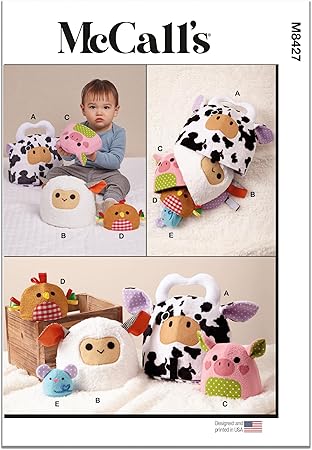 McCall's Soft Plush Nesting Animals Sewing Pattern Kit, Design Code M8427, One Size, Multicolor