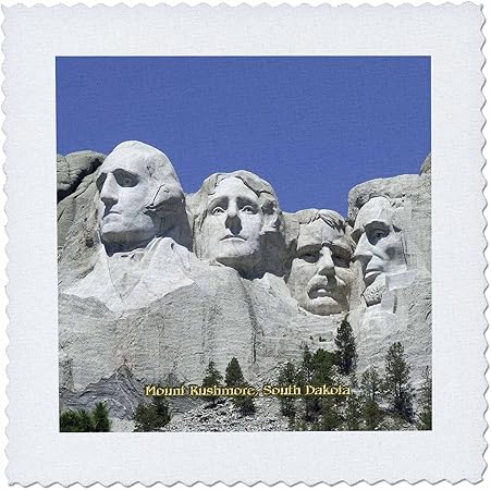 3dRose qs_55329_6 Mount Rushmore, South Dakota Quilt Square, 16 by 16-Inch