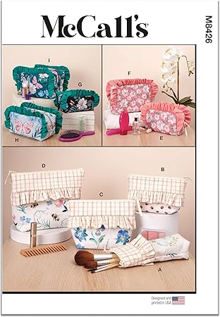 McCall's Ruffle Zipper Cases Sewing Pattern Kit, Design Code M8426, One Size, Multicolor