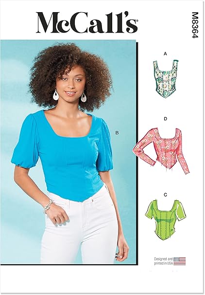 McCall's Misses' Knit Corset Tops Sewing Pattern Kit, Design Code M8364, Sizes 16-18-20-22-24