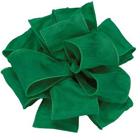 Offray Anisha Wired Edge Ribbon, 2-1/2-Inch by 10-Yard, Forest Green