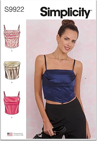 Simplicity Misses' Slim Fit Corsets Sewing Pattern Packet, Design Code S9922, Sizes 6-8-10-12-14, Multicolor