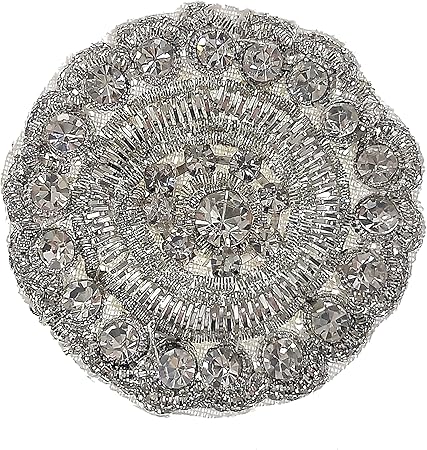 Expo International Round Rhinestone Patches/Appliques, Crystal, 1 3/4