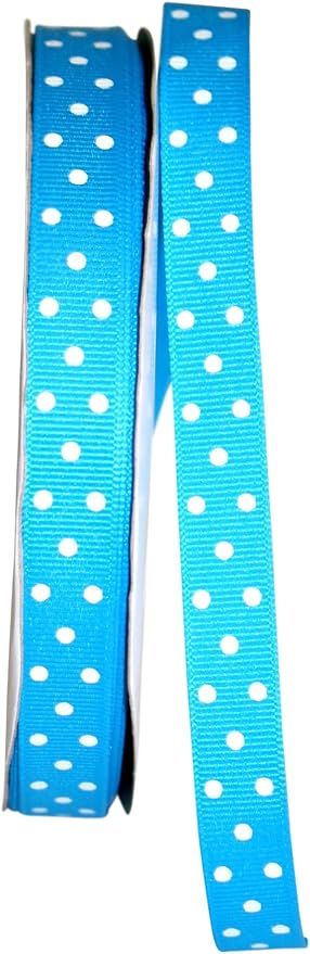 Reliant Ribbon Grosgrain Confetti Dot Ribbon, 5/8 Inch X 50 Yards, Turquoise