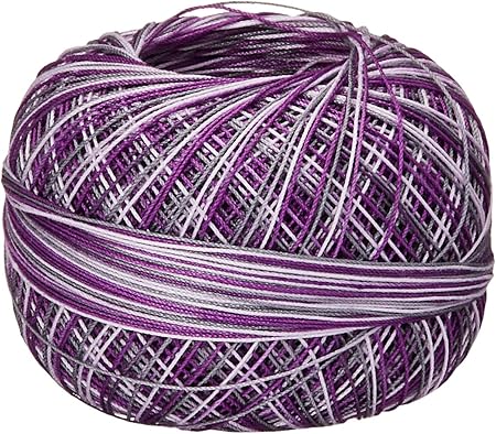 Lizbeth Size 80 HH80 Cotton Thread 184 yds 10 Grams, Purple Marble