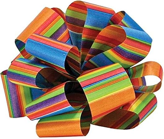 Berwick Offray AMW9 99 Offray Flora-Satin Print Crazy Stripe Ribbon, 1-7/16