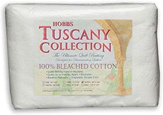 Hobbs Bonded Fibers Tuscany Bleached Cotton Batting, Natural King