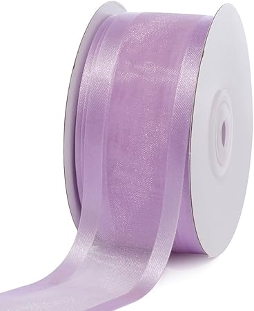 Creative Ideas, 1-1/2-Inch Organza with Satin Edge Ribbon, 25 Yards, Lavendar